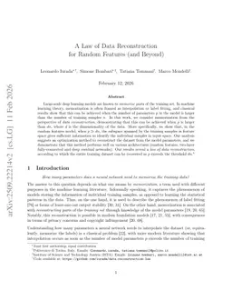 A Law of Data Reconstruction for Random Features (and Beyond)