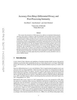 Accuracy-First Rényi Differential Privacy and Post-Processing Immunity