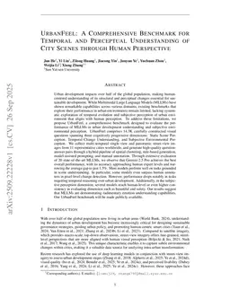 UrbanFeel: A Comprehensive Benchmark for Temporal and Perceptual Understanding of City Scenes through Human Perspective