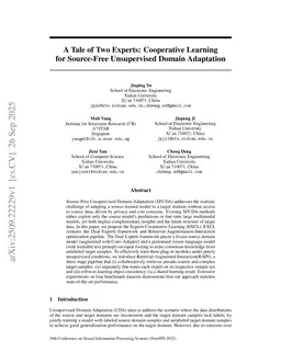 A Tale of Two Experts: Cooperative Learning for Source-Free Unsupervised Domain Adaptation