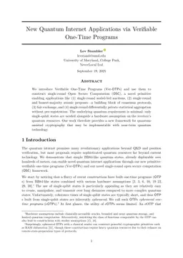 New Quantum Internet Applications via Verifiable One-Time Programs