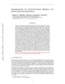Jailbreaking on Text-to-Video Models via Scene Splitting Strategy