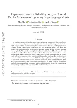 Exploratory Semantic Reliability Analysis of Wind Turbine Maintenance Logs using Large Language Models