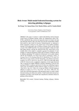 Role-Aware Multi-modal federated learning system for detecting phishing webpages