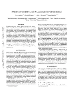 Investigating Faithfulness in Large Audio Language Models