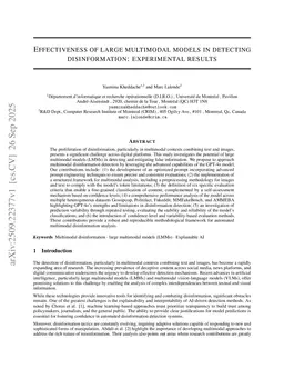 Effectiveness of Large Multimodal Models in Detecting Disinformation: Experimental Results