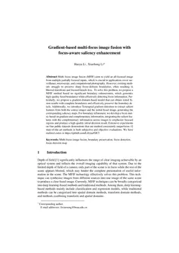 Gradient-based multi-focus image fusion with focus-aware saliency enhancement