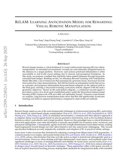ReLAM: Learning Anticipation Model for Rewarding Visual Robotic Manipulation