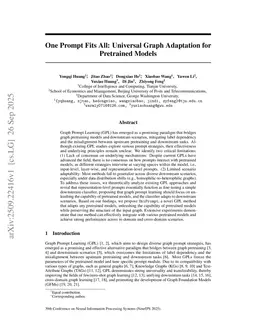 One Prompt Fits All: Universal Graph Adaptation for Pretrained Models