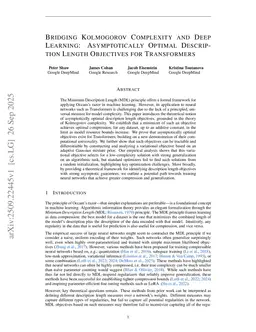 Bridging Kolmogorov Complexity and Deep Learning: Asymptotically Optimal Description Length Objectives for Transformers