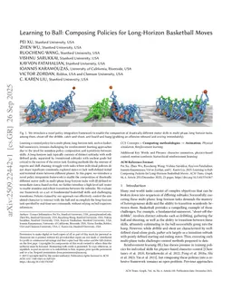 Learning to Ball: Composing Policies for Long-Horizon Basketball Moves