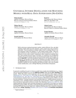 Universal Inverse Distillation for Matching Models with Real-Data Supervision (No GANs)