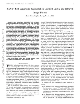 SSVIF: Self-Supervised Segmentation-Oriented Visible and Infrared Image Fusion
