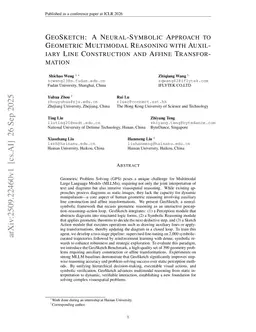 GeoSketch: A Neural-Symbolic Approach to Geometric Multimodal Reasoning with Auxiliary Line Construction and Affine Transformation