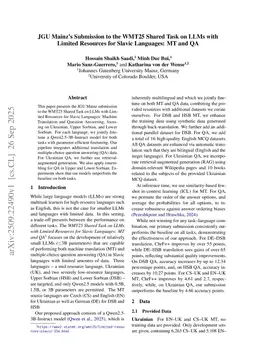 JGU Mainz's Submission to the WMT25 Shared Task on LLMs with Limited Resources for Slavic Languages: MT and QA