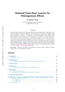 Debiased Front-Door Learners for Heterogeneous Effects