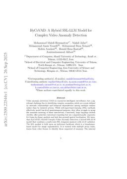 HyCoVAD: A Hybrid SSL-LLM Model for Complex Video Anomaly Detection