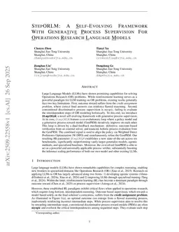 StepORLM: A Self-Evolving Framework With Generative Process Supervision For Operations Research Language Models