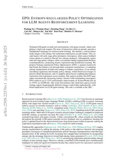 EPO: Entropy-regularized Policy Optimization for LLM Agents Reinforcement Learning