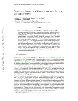 Quantile Advantage Estimation for Entropy-Safe Reasoning