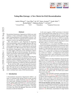 Voting-Bloc Entropy: A New Metric for DAO Decentralization