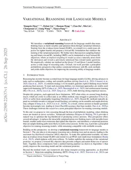 Variational Reasoning for Language Models