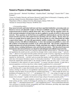 Toward a Physics of Deep Learning and Brains