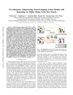 VLA-Reasoner: Empowering Vision-Language-Action Models with Reasoning via Online Monte Carlo Tree Search