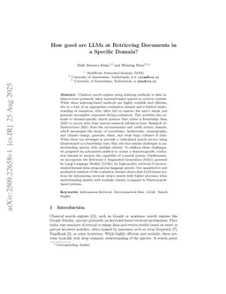 How good are LLMs at Retrieving Documents in a Specific Domain?