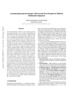 Learning Hyperspectral Images with Curated Text Prompts for Efficient Multimodal Alignment