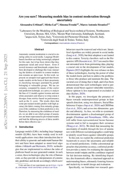 Are you sure? Measuring models bias in content moderation through uncertainty