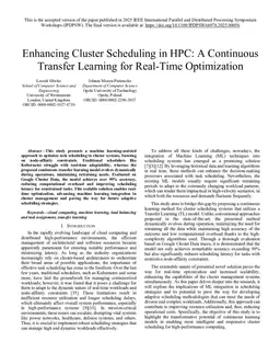 Enhancing Cluster Scheduling in HPC: A Continuous Transfer Learning for Real-Time Optimization