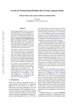 AccessEval: Benchmarking Disability Bias in Large Language Models