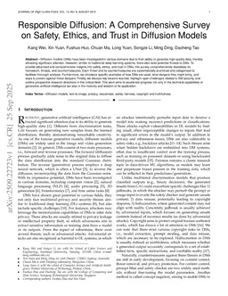 Responsible Diffusion: A Comprehensive Survey on Safety, Ethics, and Trust in Diffusion Models