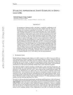 Enabling Approximate Joint Sampling in Diffusion LMs