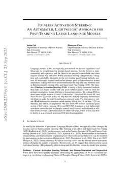 Painless Activation Steering: An Automated, Lightweight Approach for Post-Training Large Language Models
