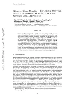 Mixture-of-Visual-Thoughts: Exploring Context-Adaptive Reasoning Mode Selection for General Visual Reasoning