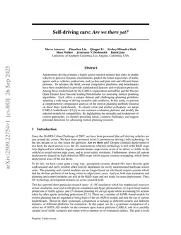 Self-driving cars: Are we there yet?