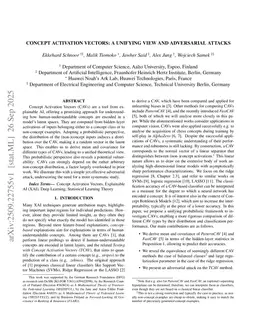 Concept activation vectors: a unifying view and adversarial attacks