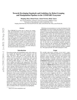 Towards Developing Standards and Guidelines for Robot Grasping and Manipulation Pipelines in the COMPARE Ecosystem