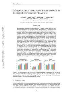 Critique-Coder: Enhancing Coder Models by Critique Reinforcement Learning