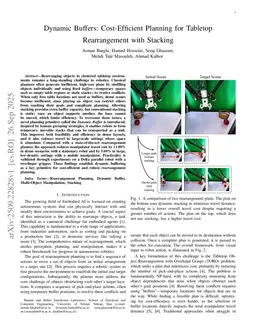 Dynamic Buffers: Cost-Efficient Planning for Tabletop Rearrangement with Stacking