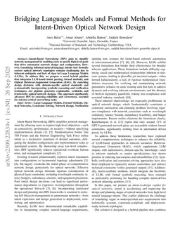 Bridging Language Models and Formal Methods for Intent-Driven Optical Network Design