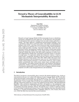 Toward a Theory of Generalizability in LLM Mechanistic Interpretability Research