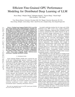 Efficient Fine-Grained GPU Performance Modeling for Distributed Deep Learning of LLM