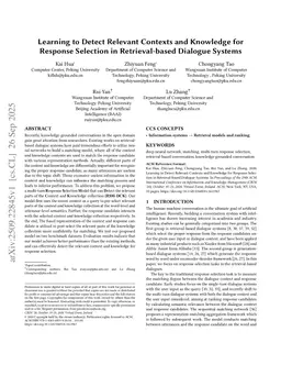 Learning to Detect Relevant Contexts and Knowledge for Response Selection in Retrieval-based Dialogue Systems