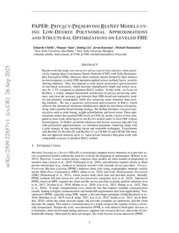 PAPER: Privacy-Preserving ResNet Models using Low-Degree Polynomial Approximations and Structural Optimizations on Leveled FHE