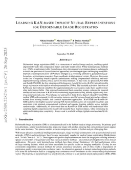 Learning KAN-based Implicit Neural Representations for Deformable Image Registration