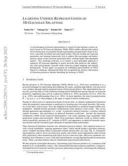 Learning Unified Representation of 3D Gaussian Splatting