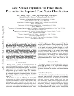 Label-Guided Imputation via Forest-Based Proximities for Improved Time Series Classification